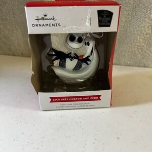 Hallmark-Jack Skellington And Zero -Nightmare Before Christmas Ornament NEW